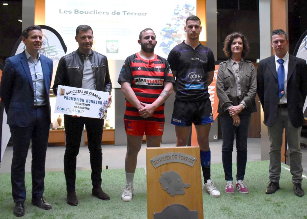 Finale Promotion Honneur : Rabastens - Lisle/Tarn Christophe Ramond, Nicolas Llopart (Ecouter Voir-UMT), Jonathan Jaen (Rabastens), Mickaeël Lardé (Lisle/Tarn), Isabelle Espinoza, Nicolas Astier